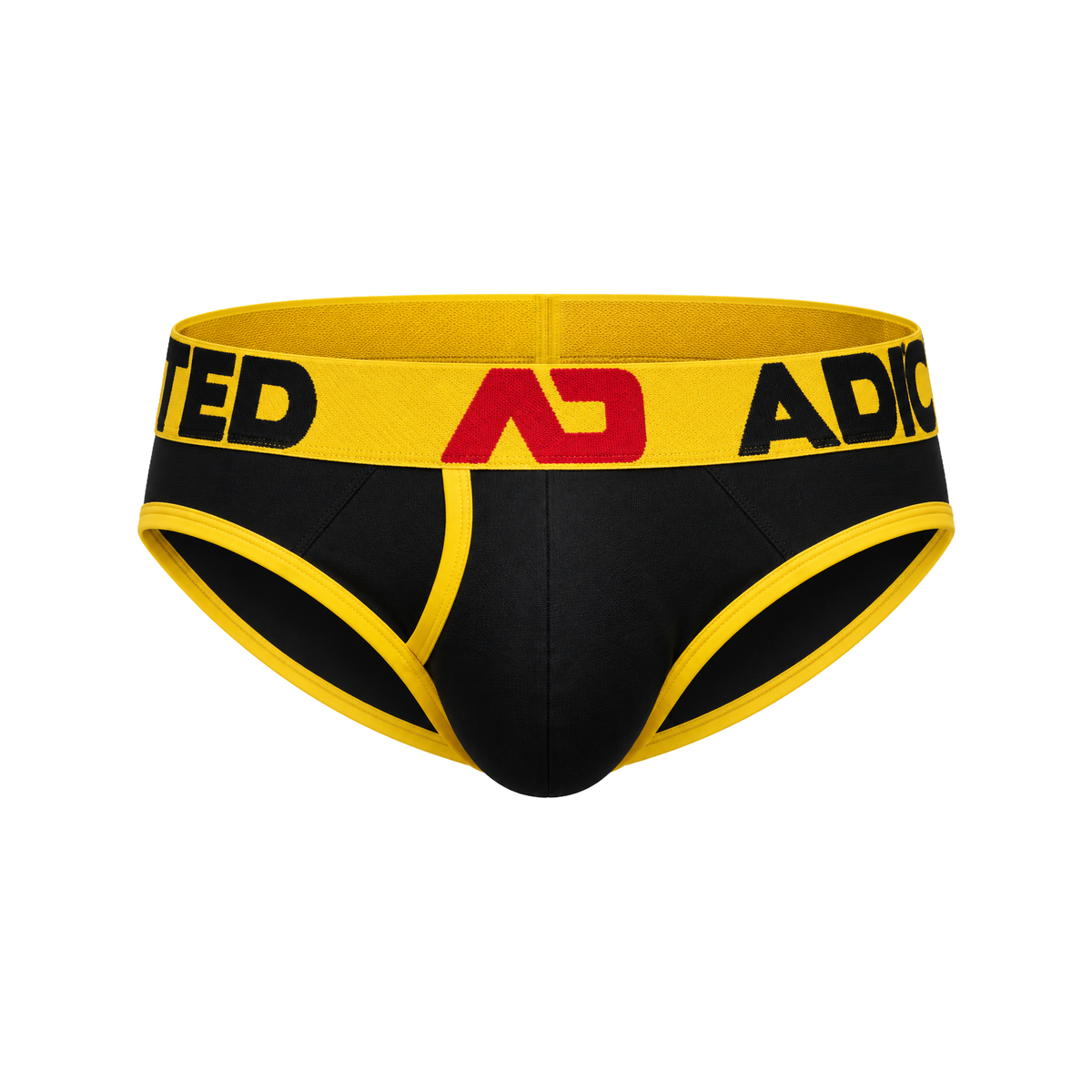 ADDICTED Open Fly Cotton Brief Black/Yellow