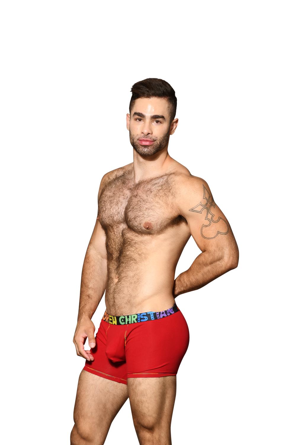 Andrew Christian Almost Naked Pride Cotton Boxer Czerwony