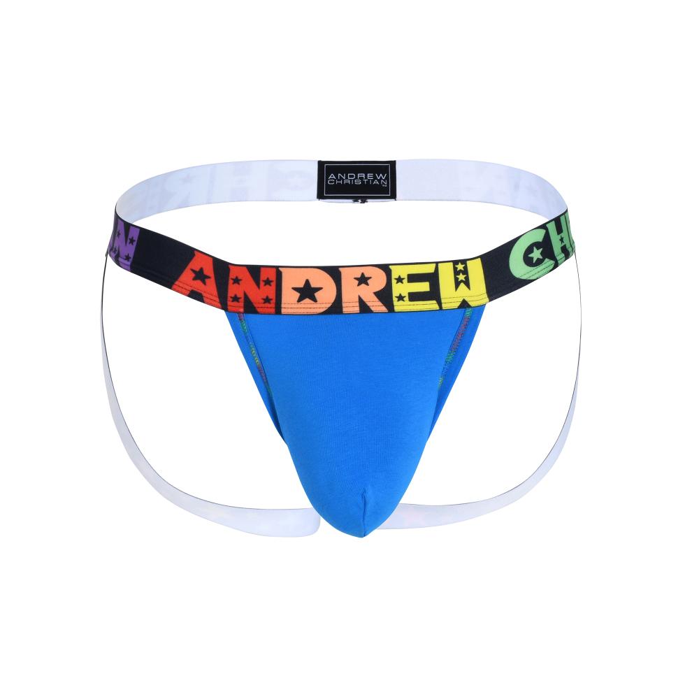 Andrew Christian Almost Naked Pride Cotton Jock Niebieski